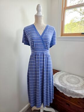 L.L. Bean Faux Wrap Style Summer Dress